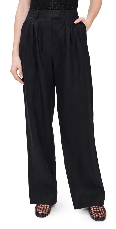 Posse Exclusive Louis Linen Trousers In Black