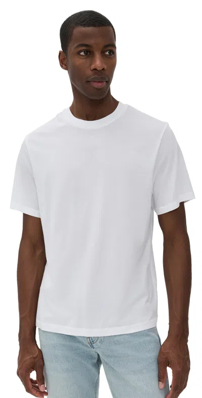 Frame Logo Cotton T-shirt In White Canvas