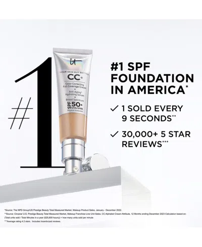It Cosmetics Cc+ Cream With Spf 50+ Travel Size In Medium Tan