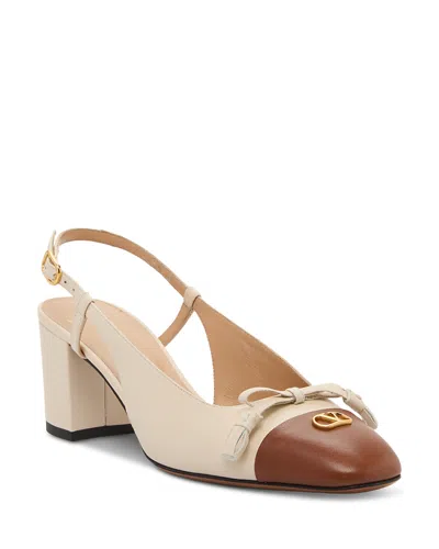 Valentino Slingback Valet Du Roi Pumps In Butter/tobacco In Nude