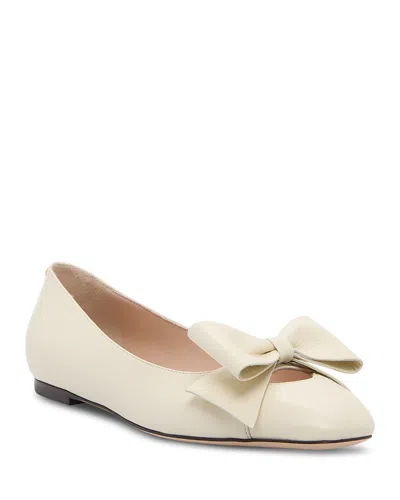 Valentino Leather Ballerinas Featuring Bow Detail In Ivory