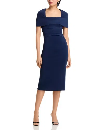 Black Halo Bernice Cocktail Midi Dress In Pacific Blue