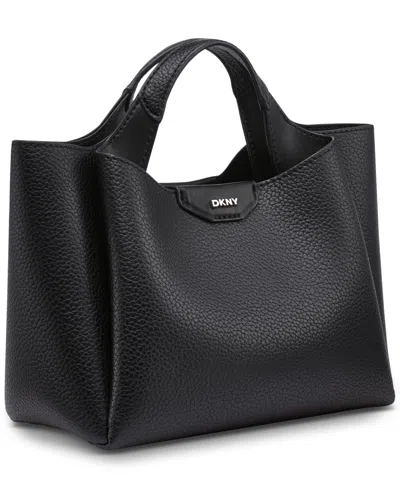 Dkny Willa Small Satchel Bag In Black,silver
