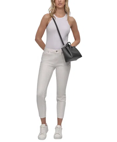 Dkny Willa Small Satchel Bag In Black,silver