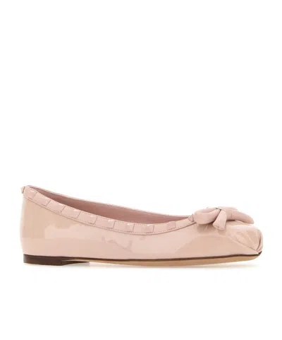 Valentino Garavani Woman Ballet Flats Antique Rose Size 8 Leather In Pink