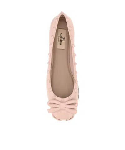 Valentino Garavani Woman Ballet Flats Antique Rose Size 8 Leather In Pink