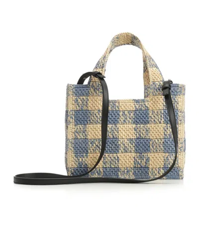 Loewe Small Font Woven-raffia Tote Bag In Multicolor