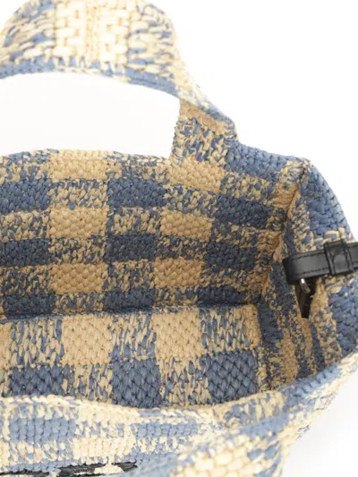 Loewe Small Font Woven-raffia Tote Bag In Multicolor