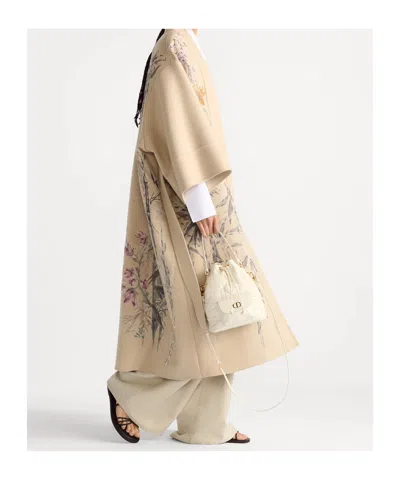 Dior Small  Caro Bucket Bag In White