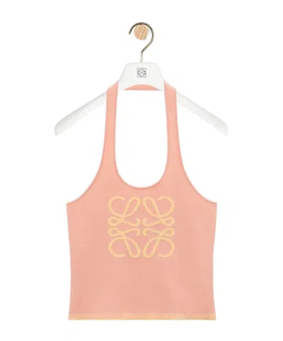Loewe Anagram Tank Top In Cotton And Viscose In Pink
