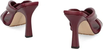 Bottega Veneta Leather Cross Strap Square Toe Mules In Brown