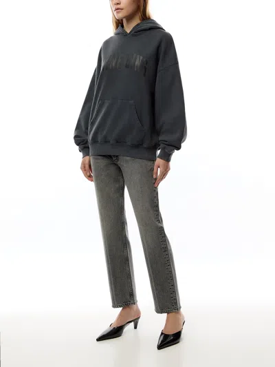 Anine Bing Oversized Grey Sweatshirt With Bold Branding And Relaxed Fit In Black