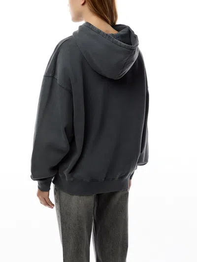 Anine Bing Oversized Grey Sweatshirt With Bold Branding And Relaxed Fit In Black