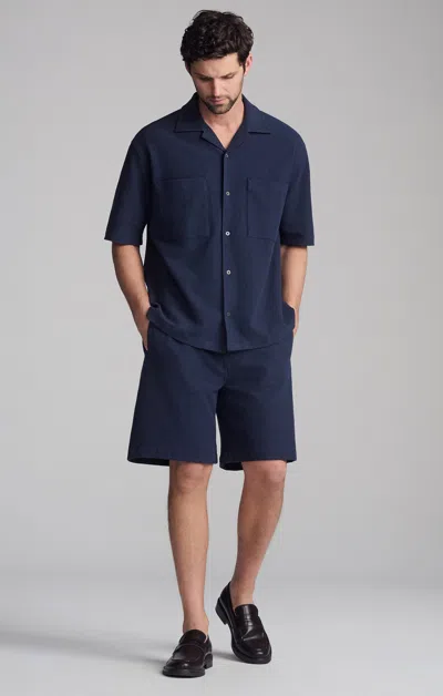 Mavi Double Pocket Short Sleeve Shirt In Peacoat In Dark Blue