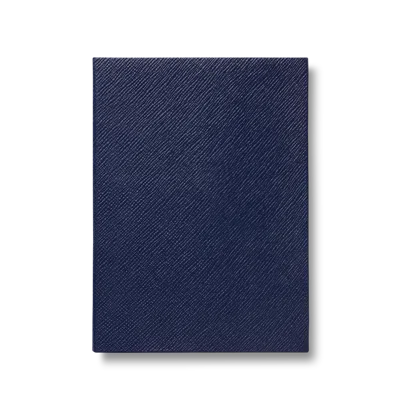 Smythson Plain Paged Soho Notebook In Panama In Navy