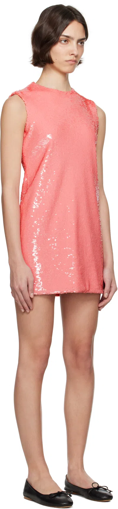 Jw Anderson Embellished Cotton Mini Dress In Pink