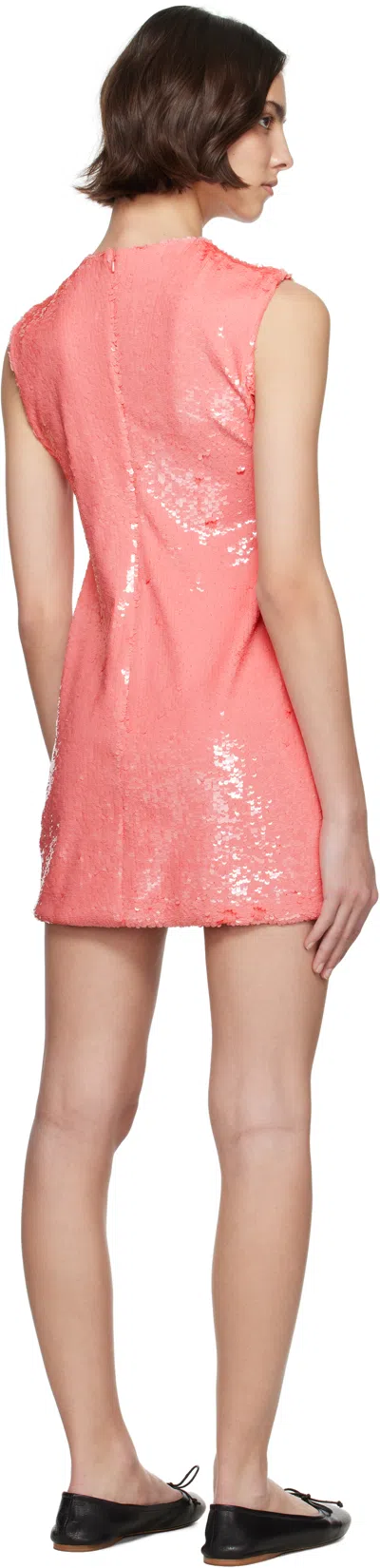 Jw Anderson Embellished Cotton Mini Dress In Pink