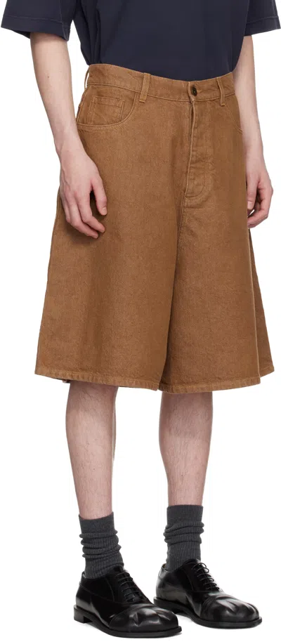 Jw Anderson W Anderson Mens Rust Relaxed-fit Aged Denim Shorts In 405