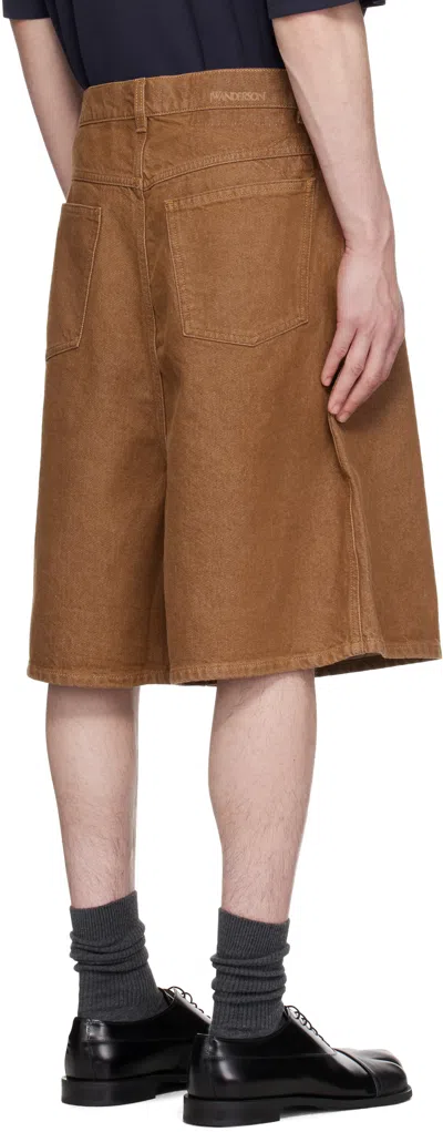 Jw Anderson W Anderson Mens Rust Relaxed-fit Aged Denim Shorts In 405