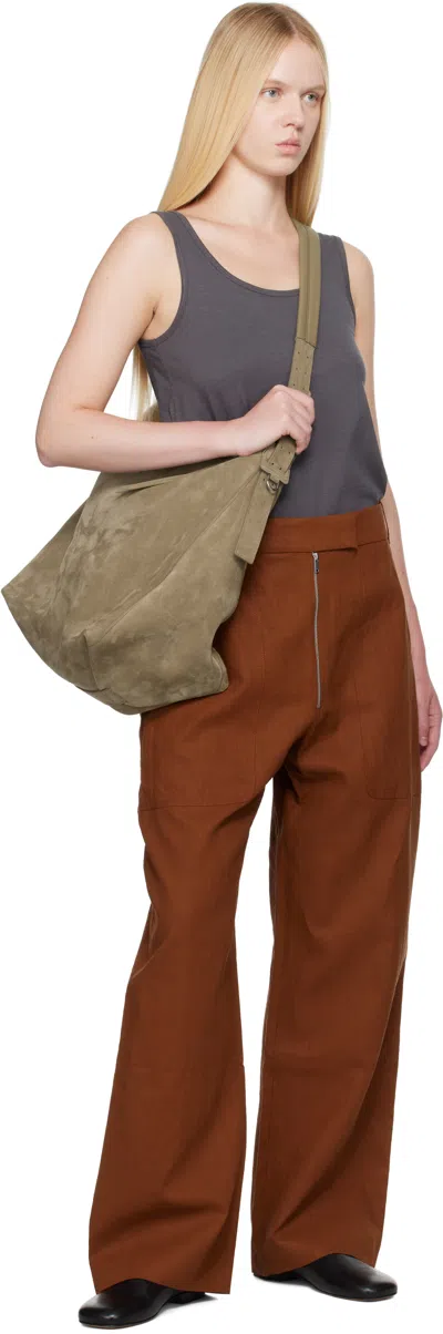Studio Nicholson Brown Pravin Linen Trousers In Truffle