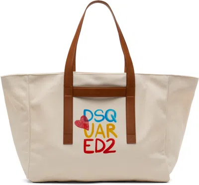 Dsquared2 Beige Summer Lovers Tote In Natural
