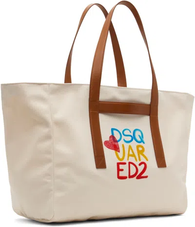 Dsquared2 Beige Summer Lovers Tote In Natural