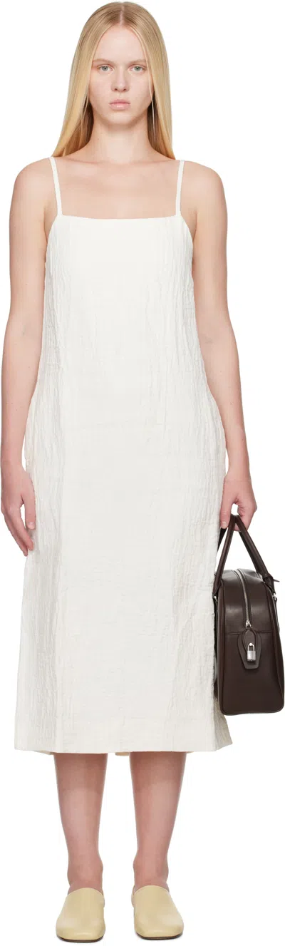 Studio Nicholson Off-white Danae Midi Dress In White