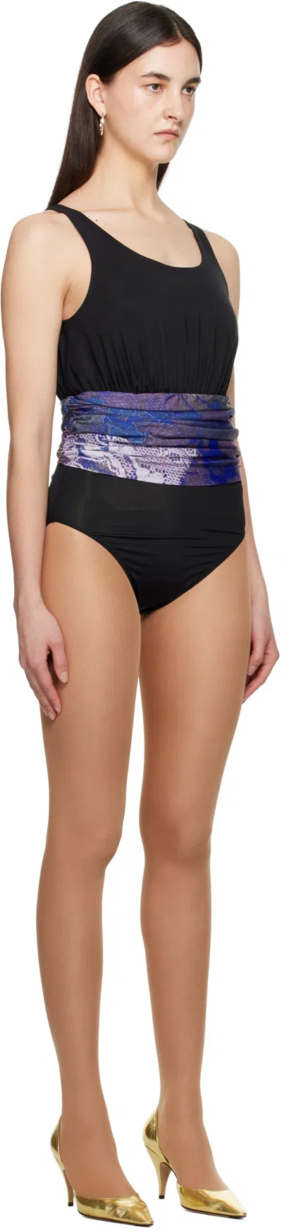 Nicklas Skovgaard Black & Blue Anouska Swimsuit In Print 3/black