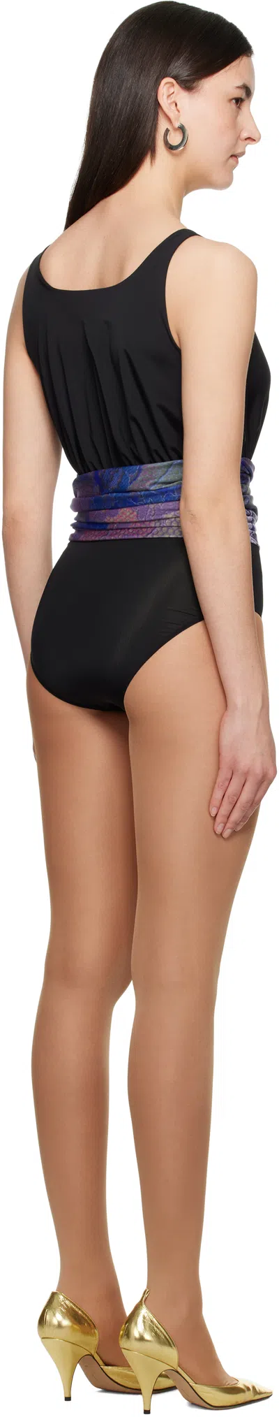 Nicklas Skovgaard Black & Blue Anouska Swimsuit In Print 3/black