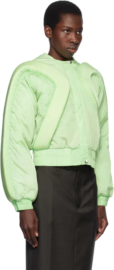 Stanley Raffington Green 3d Parametric Bomber Jacket In Green