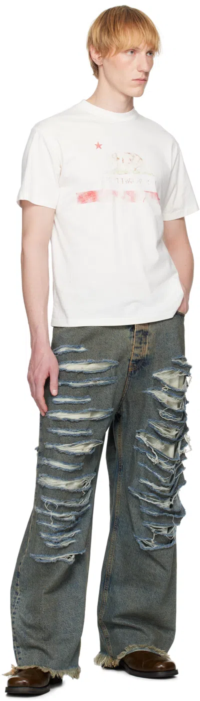 424 Big Daddy Denim Jeans In Blue/brown Sugar Was