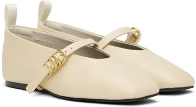 Rag & Bone Off-white Spire Mary Jane Ballerina Flats In Greige