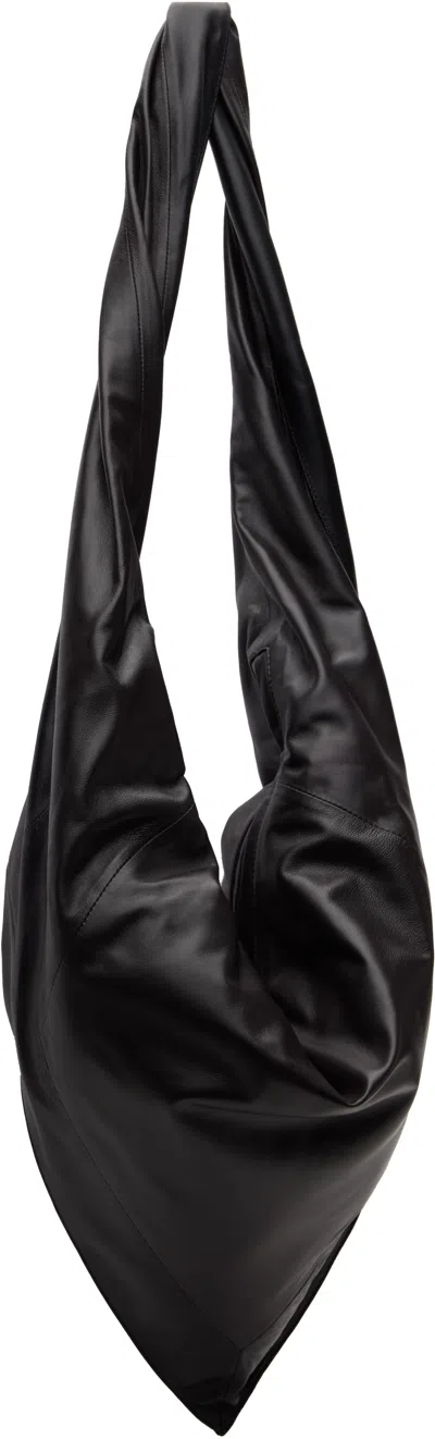 Lemaire Black Scarf Bag In Mu096 Black / Dark C