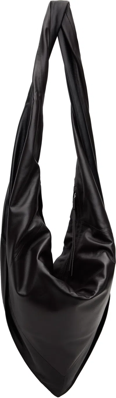 Lemaire Black Scarf Bag In Mu096 Black / Dark C