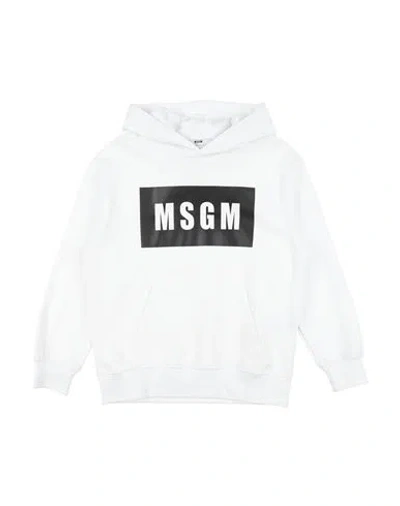 Msgm Toddler Boy Sweatshirt White Size 4 Cotton In White