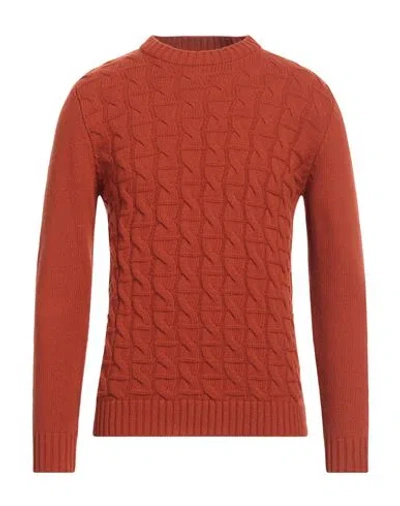 Grey Daniele Alessandrini Man Sweater Rust Size 38 Wool, Polyamide In Red