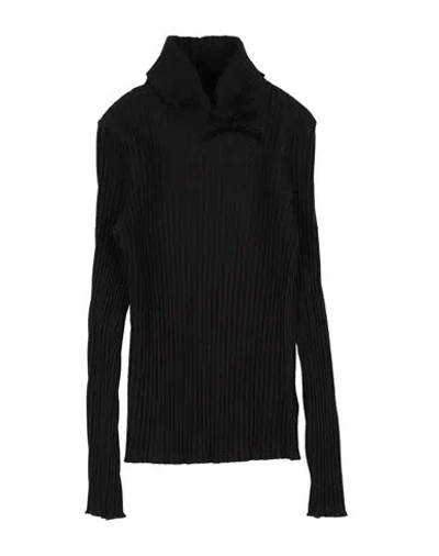 U+é Toddler Girl Turtleneck Black Size 6 Cotton, Elastane In Black