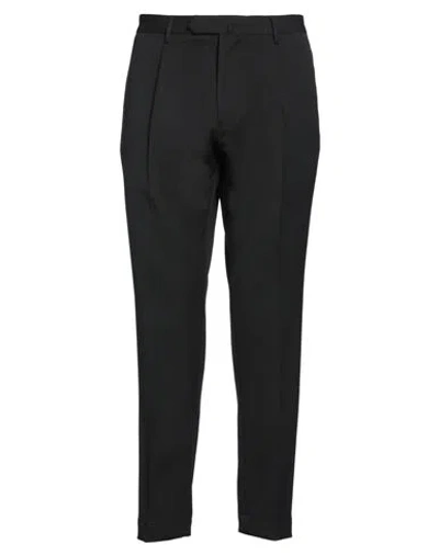 Santaniello Man Pants Black Size 40 Polyester, Wool, Elastane In Black