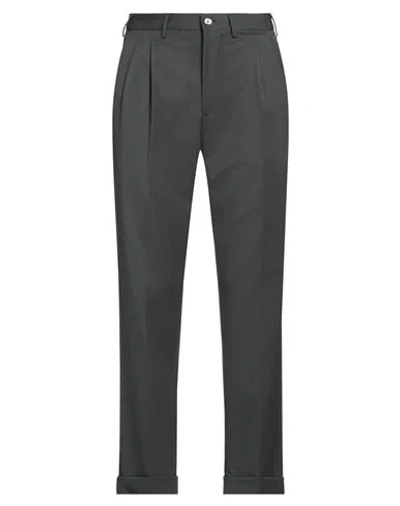 Santaniello Man Pants Dark Green Size 38 Polyester, Wool, Elastane In Green
