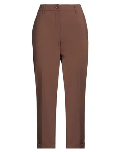 Aspesi Woman Pants Chocolate Brown Size 8 Polyester, Virgin Wool, Elastane In Brown