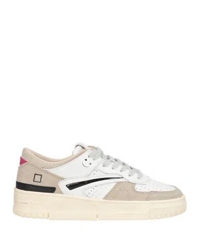 Date Low-top Sneakers In Logic Fondo Crust Leather And Suede In White