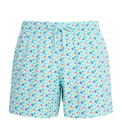 Vilebrequin Moorise Straight-leg Mid-length Printed Swim Shorts In Blue