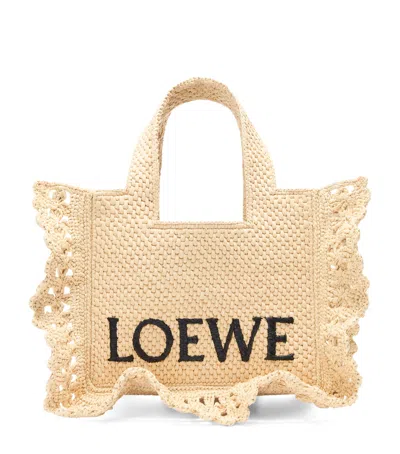 Loewe Small Font Tote Bag In Neutral