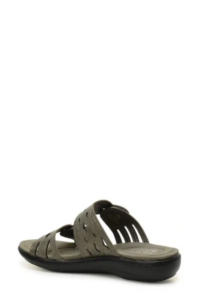 Taryn Rose Cutout Slide Sandal In Gunmetal