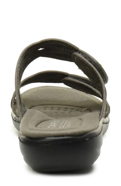 Taryn Rose Cutout Slide Sandal In Gunmetal