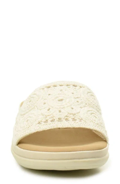 Taryn Rose Macramé Slide Sandal In Beige