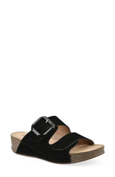 Cliffs By White Mountain Fearful Wedge Sandal In Black Suede