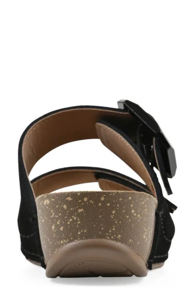 Cliffs By White Mountain Fearful Wedge Sandal In Black Suede