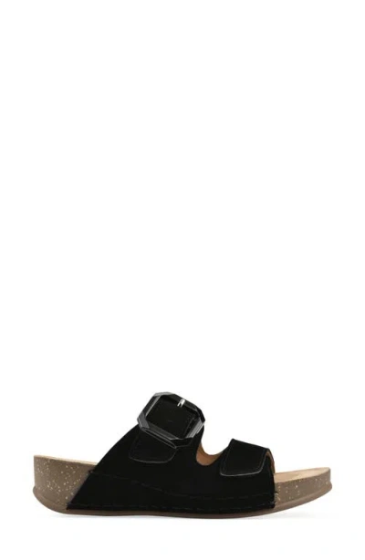 Cliffs By White Mountain Fearful Wedge Sandal In Black Suede