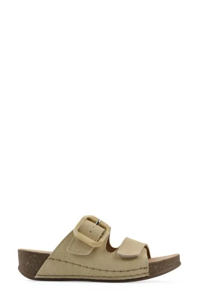 Cliffs By White Mountain Fearful Wedge Sandal In Butter Cream Suede